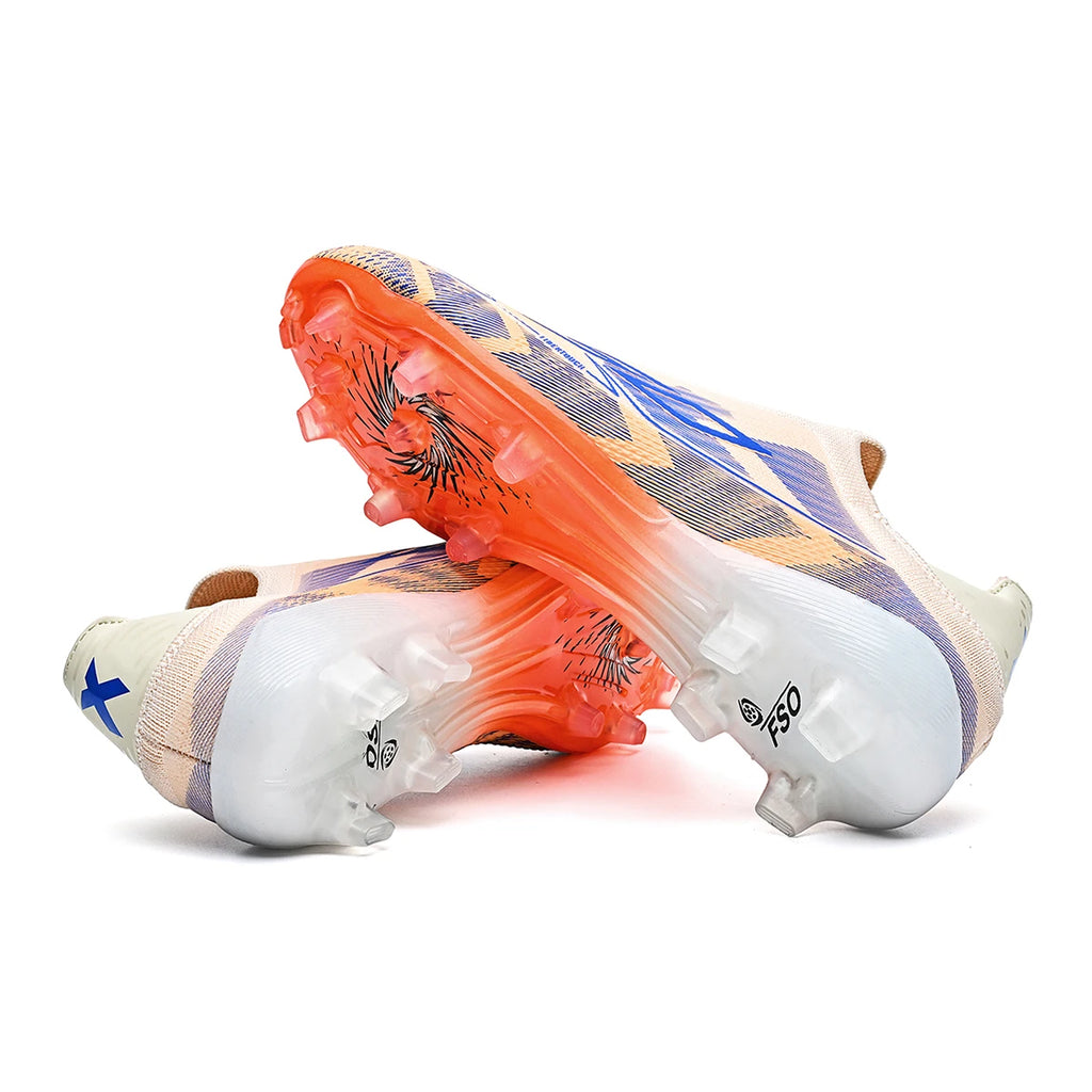 Zapatos de Fútbol Unisex AG/FG para Adultos, Cuero Sintético PU Premium, Tacos Largos de TPU, Antideslizantes, Diseñados para un Rendimiento Máximo