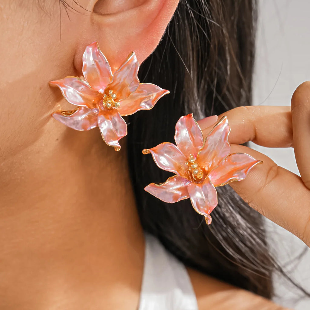 Pendientes de Aleación DIGADAGU con Diseño de Flor, Novedosos, Exagerados y Sencillos, Accesorios de Joyería para Fiesta para Mujer