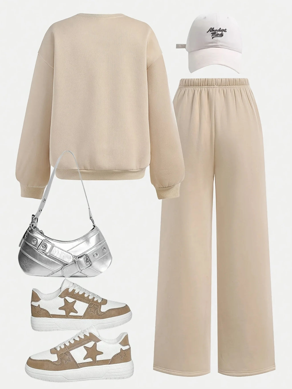 Ropa infantil para niñas, conjunto de traje de otoño, jersey de cuello redondo y pantalones de pierna ancha para niñas, sudadera de cuello redondo y pantalones de chándal deportivos, conjunto de dos piezas, ropa elegante