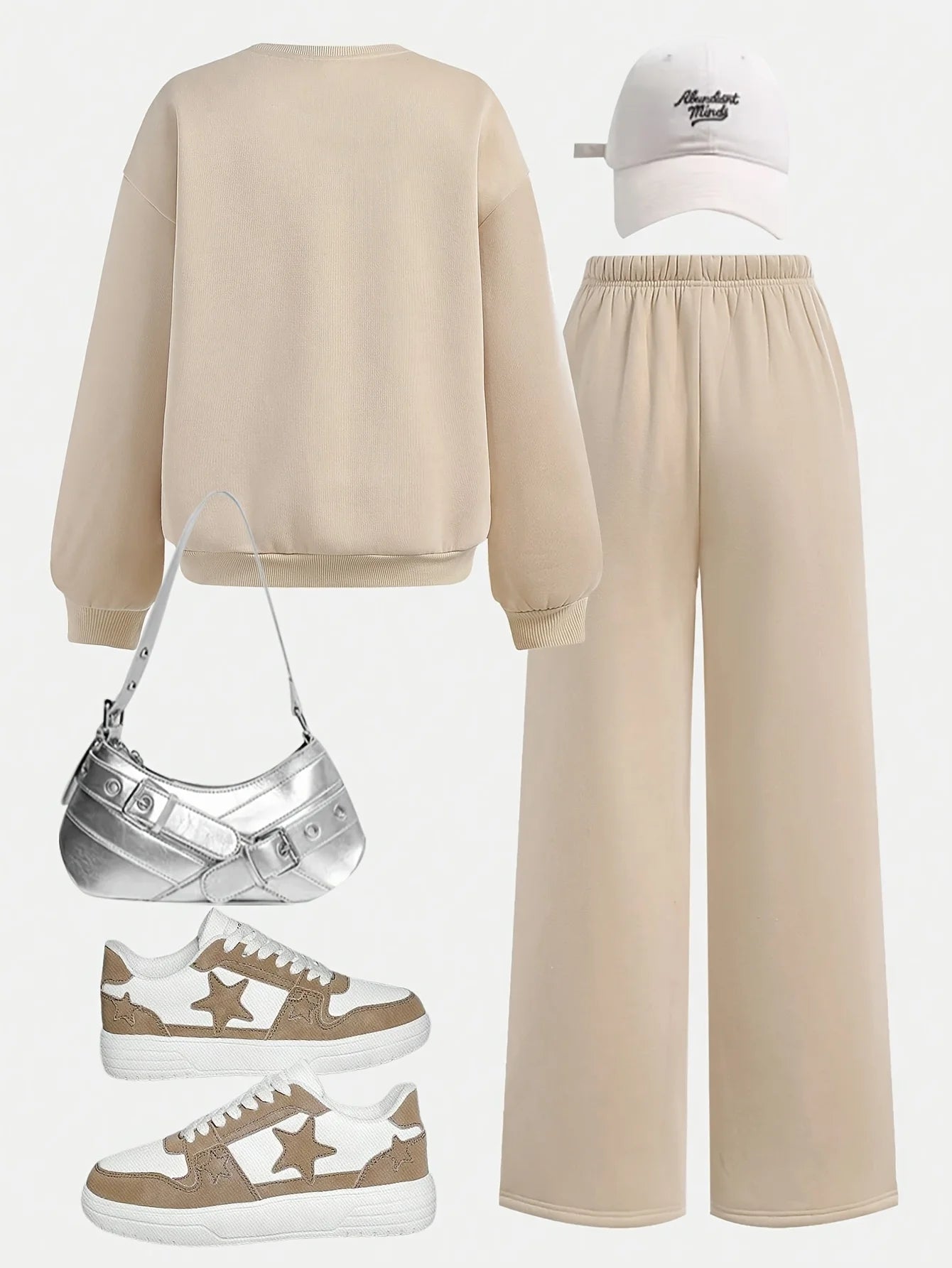 Ropa infantil para niñas, conjunto de traje de otoño, jersey de cuello redondo y pantalones de pierna ancha para niñas, sudadera de cuello redondo y pantalones de chándal deportivos, conjunto de dos piezas, ropa elegante