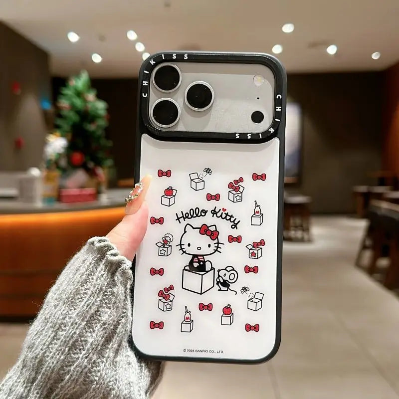 Funda de Teléfono con Diseño de Hello Kitty de Sanrio Coreano, para iPhone 17 Pro Max 16 15 14 Plus, con Soporte Magnético, Antigolpes, Estilo INS