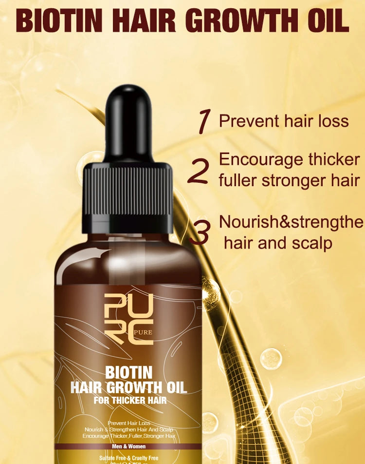 PURC Biotina champú acondicionador para el cabello para hombres y mujeres limpieza del cuero cabelludo raíz del cabello nutre aceite suavizante mascarilla para el cabello conjunto de productos para el cuidado