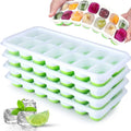Bandeja para cubitos de hielo, molde de silicona con cubierta cuadrada de 14 cubos, moldes para cubitos de hielo de fácil liberación, barra de cocina de verano, herramientas para hacer bebidas heladas DIY