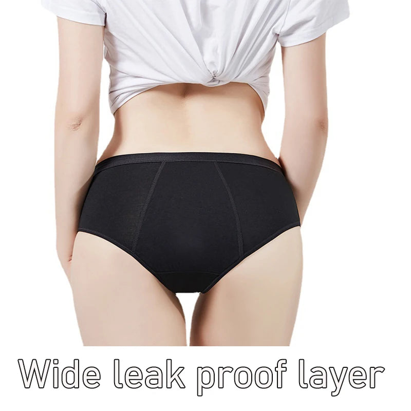 Bragas menstruales absorbentes de 4 capas a prueba de fugas para mujer, pantalones fisiológicos de flujo pesado, calzoncillos posparto de algodón de talla grande