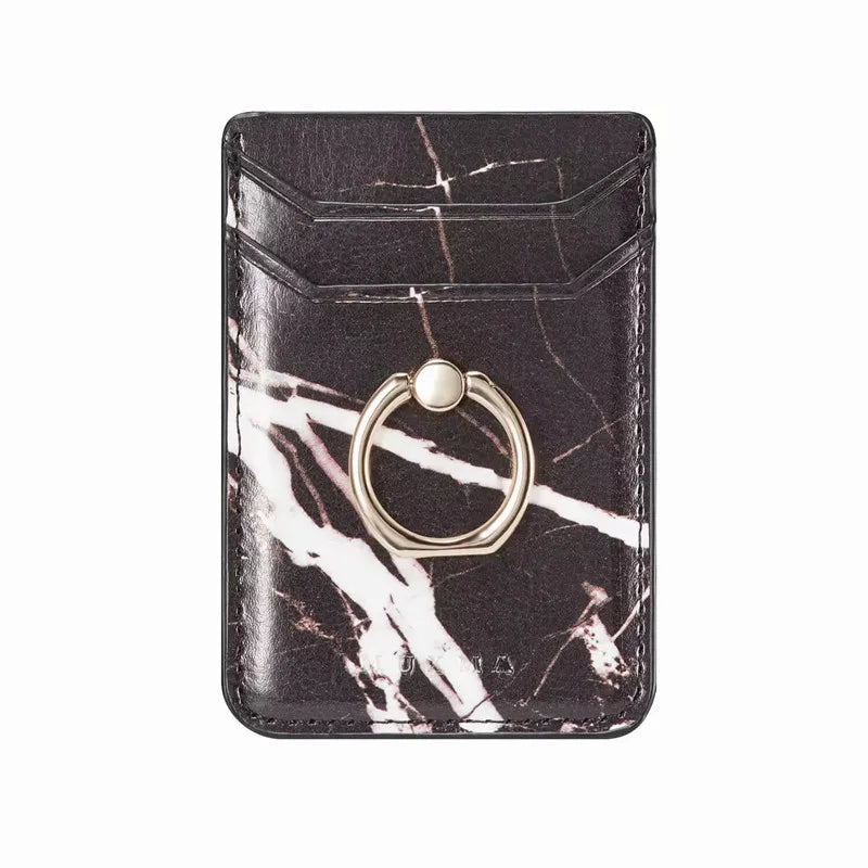 Tarjetero de cuero adhesivo 3M adhesivos tarjeta de identificación de crédito teléfono móvil bolsillo trasero funda tipo billetera pegatina soporte para teléfono Suporte Celular
