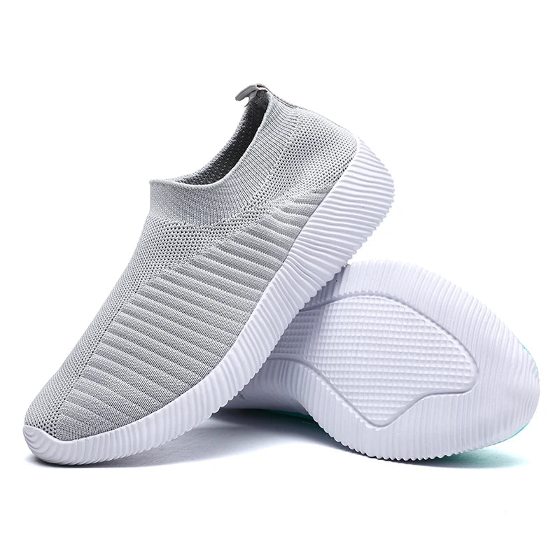 Zapatos vulcanizados para mujer, zapatillas de deporte de alta calidad para mujer, zapatos planos sin cordones, mocasines para mujer de talla grande 43, zapatos planos para caminar