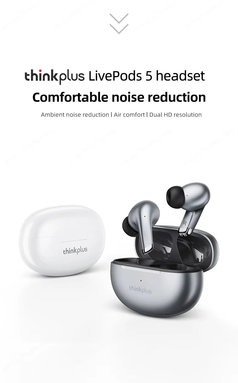 Choice Lenovo LP5 auriculares inalámbricos con Bluetooth, auriculares de música HiFi, Auriculares deportivos impermeables con micrófono, auriculares de negocios