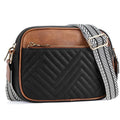 Bolsos cruzados acolchados para mujer, bolsos cuadrados de cuero vegano, bolsos pequeños con correa ancha, bolso bandolera para mujer