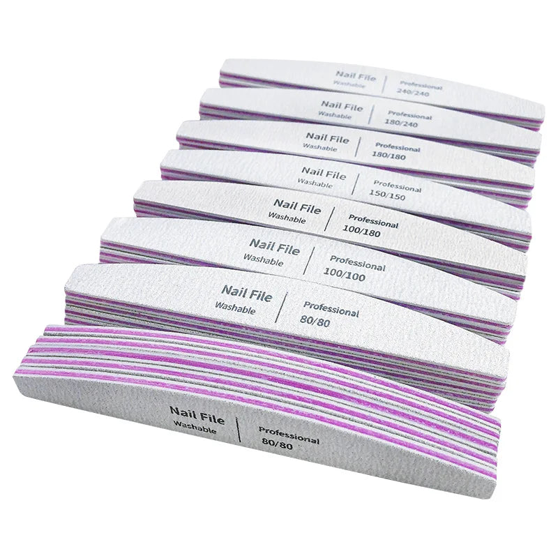 Lima de uñas 100 a 180 herramientas profesionales esmeril para manicura lima 240 papel de lija limas de pulido de Gel para uñas juego pulidor