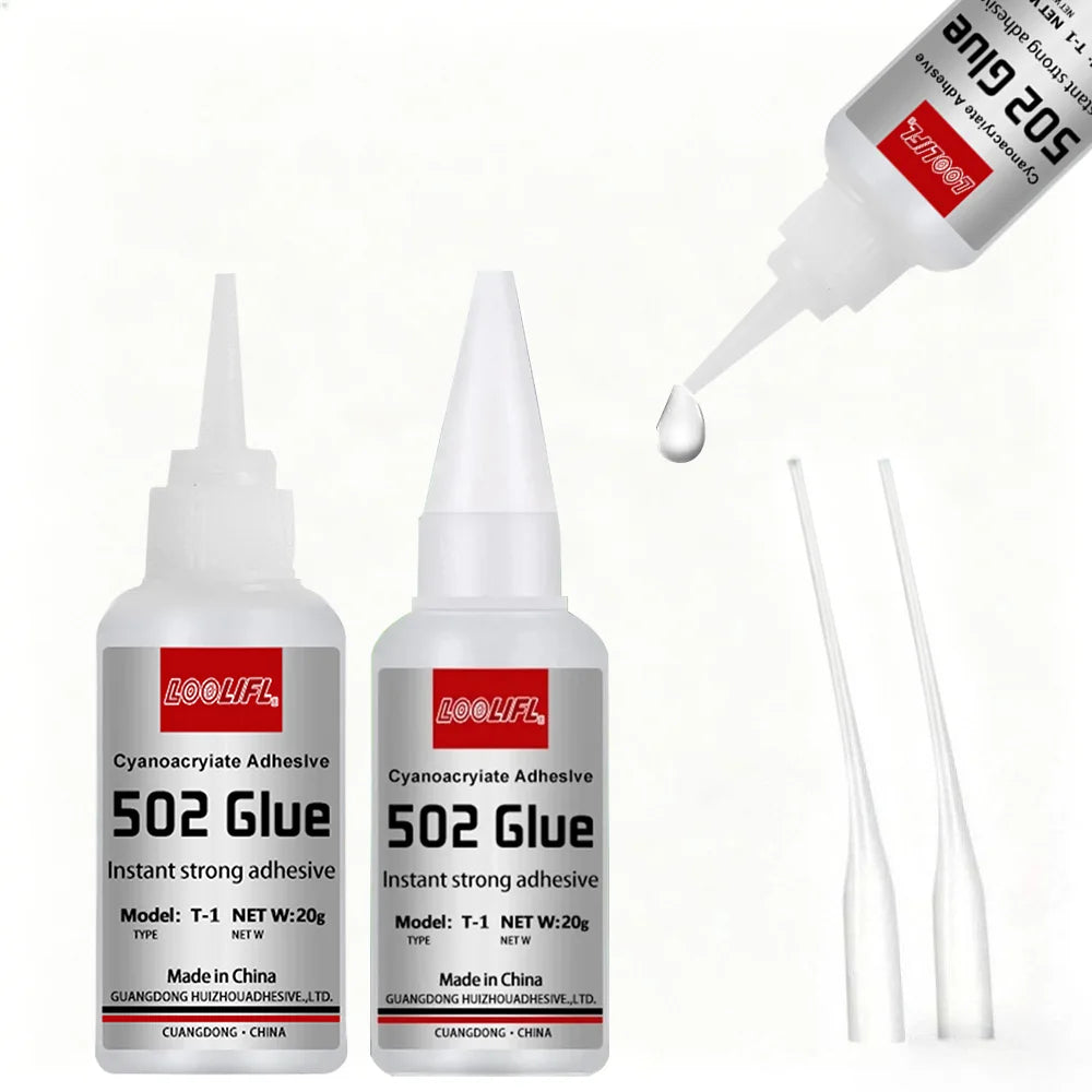 Pegamento instantáneo transparente 502, adhesivo universal de alta viscosidad y curado rápido para reparación de decoración de plástico, Metal y vidrio