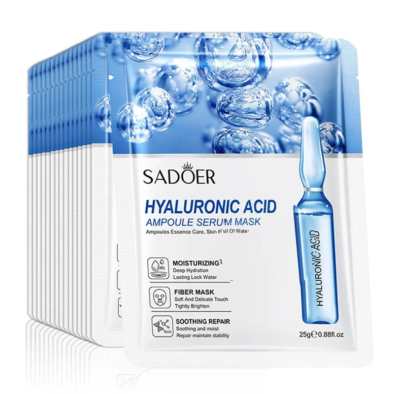 10 Uds SAODER máscaras faciales de ácido hialurónico cuidado de la piel reafirmante mascarilla Facial hidratante productos para el cuidado de la piel Facial
