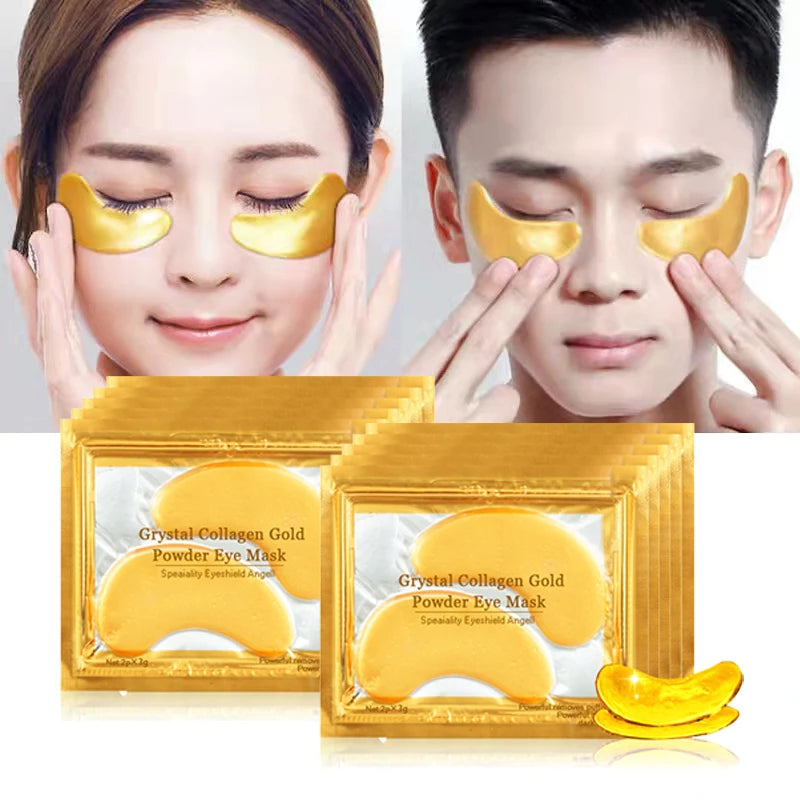 100 Uds = 50 pares de mascarilla de colágeno dorado para el cuidado de la piel antienvejecimiento anti ojeras eliminar la hinchazón parches hidratantes para los ojos cuidado de la piel
