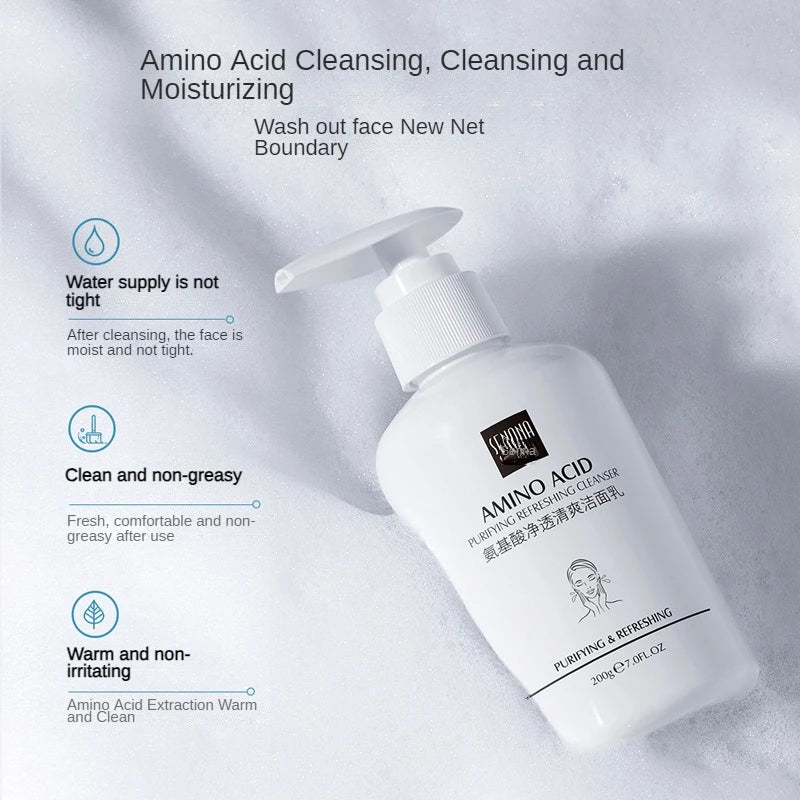 Limpiador Facial de aminoácidos, limpieza profunda, limpiador hidratante con Control de aceite, Gel de limpieza suave, productos de lavado de cara para el cuidado de la piel