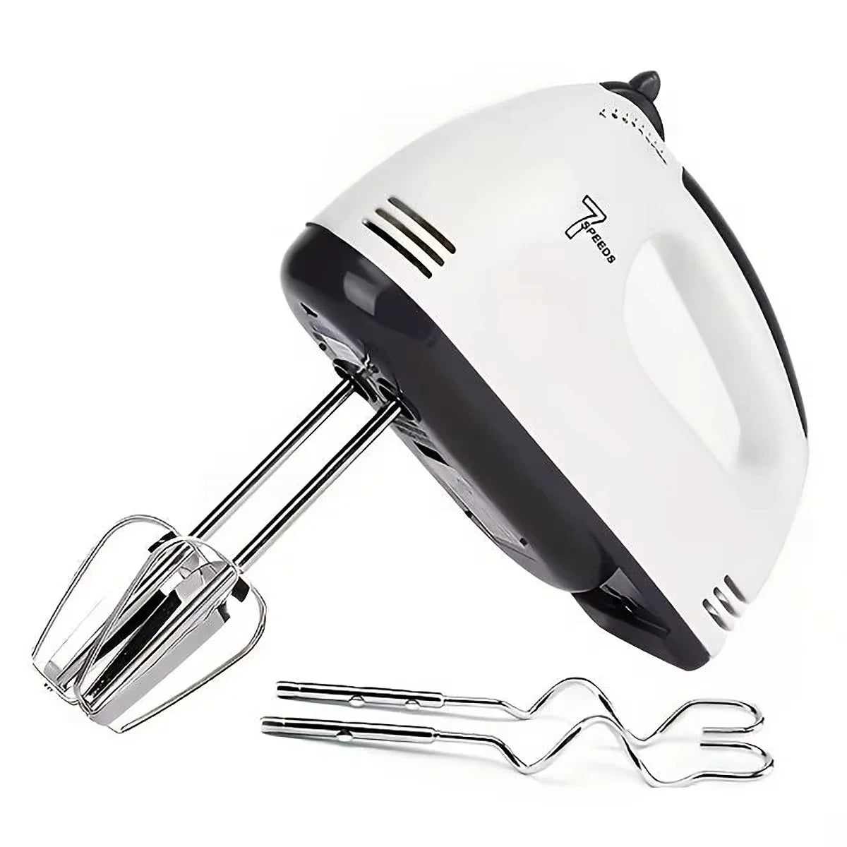 Batidor de huevos eléctrico de mano, batidor automático doméstico, batidor de clara de huevo y crema, mini enchufe blanco de 7 velocidades para UE/EE. UU.