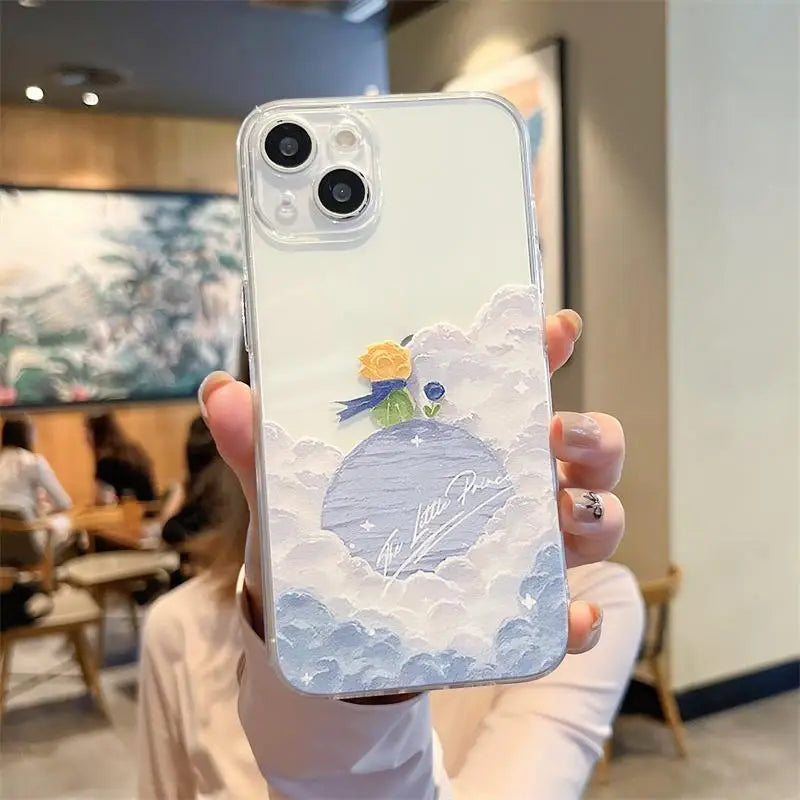 Funda de teléfono de TPU del Principito para iPhone 15 Pro max 14 16 13 12 Mini 11 XS XS 7 8 Plus carcasa protectora de pantalla a prueba de golpes