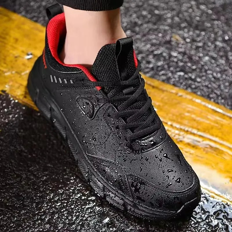 Zapatos de trabajo impermeables para hombre, zapatillas ligeras, cómodas, antideslizantes, absorbentes de golpes, tenis informales para exteriores, zapatos de moda