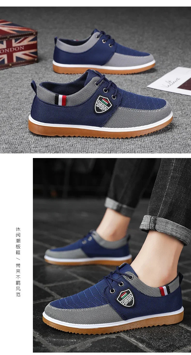Zapatos de lona informales para hombre, Zapatos de conducción de suela blanda a la moda, Zapatos de diseñador para hombre, zapatillas cómodas de talla grande, 2024