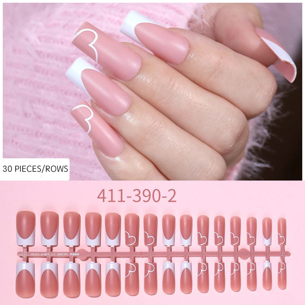 120 Uds. De uñas postizas francesas cuadradas medianas, colores Base marrón y rosa, puntas de uñas de Gel falsas mate aptas para mujeres y niñas, uñas postizas acrílicas