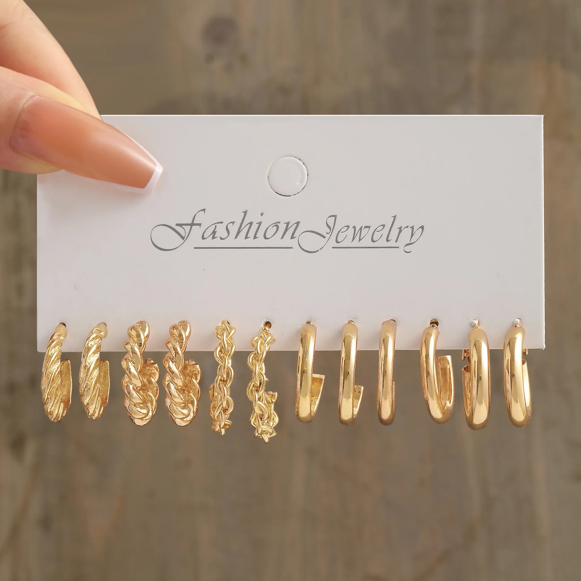 6/24 pares de pendientes de aro Vintage de Color dorado para mujer y niña, pendientes giratorios de Metal geométricos con perlas de imitación, joyería de moda