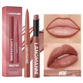 Delineador de labios impermeable integrado + juego de lápiz labial, sin manchas, sin desvanecimiento, sin taza, duradero, fácil de crear un maquillaje perfecto.