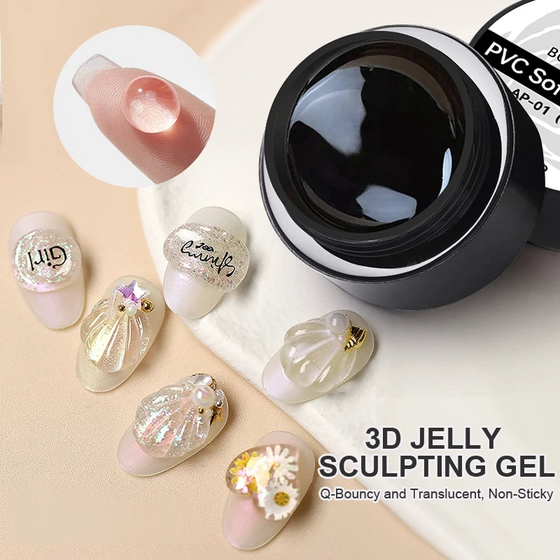 BORN PRETTY 5ml Gel esculpido de gelatina 3D antiadherente extensión de manos esmalte de Gel tallado 5D modelado pintura sólida uñas talladas