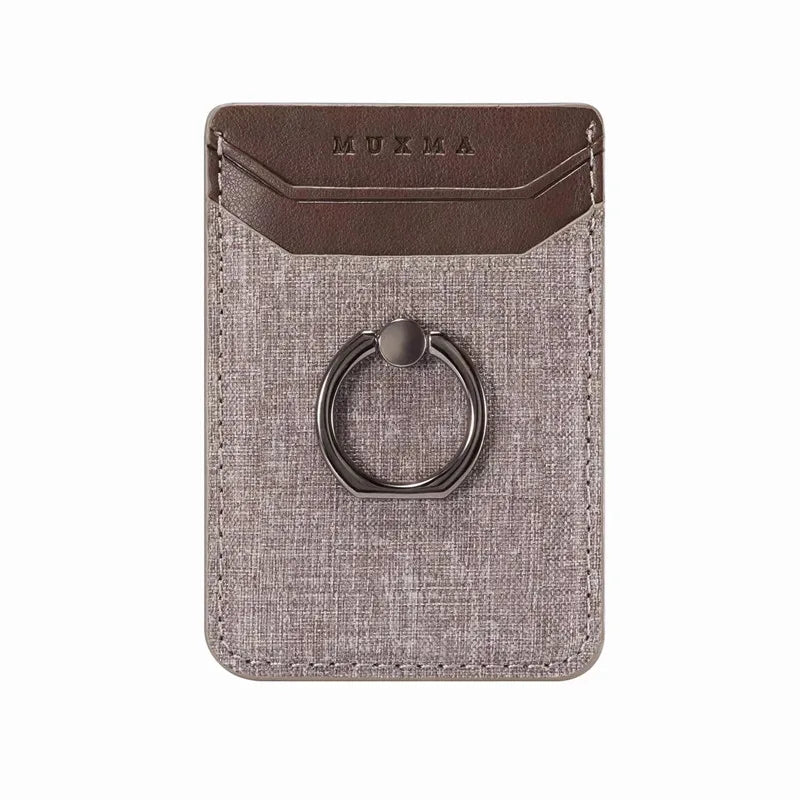 Tarjetero de cuero adhesivo 3M adhesivos tarjeta de identificación de crédito teléfono móvil bolsillo trasero funda tipo billetera pegatina soporte para teléfono Suporte Celular