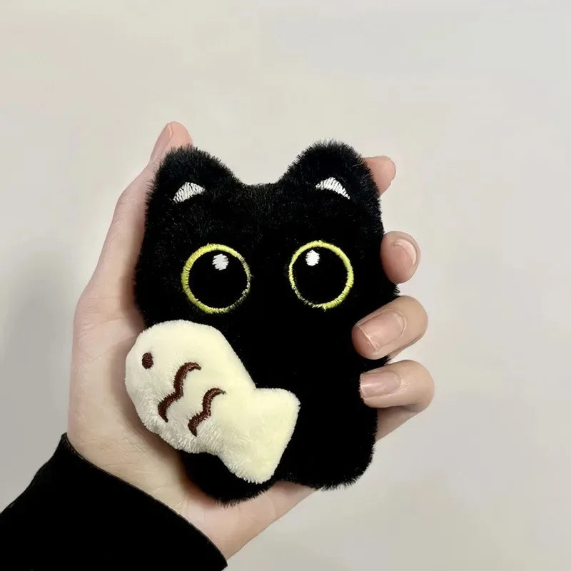 Accesorios para Llaveros de Coche, Adorable Peluche de Gato Negro, Juguete de Peluche, Colgante para Bolso, Amuletos para Mujeres, Parejas, Regalo Kawaii