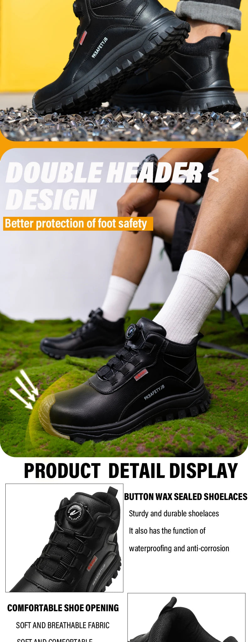 Zapatos de seguridad para el trabajo con aislamiento de 6KV, botas de trabajo impermeables antideslizantes para hombres y mujeres, botas de seguridad con protección de botón giratorio, talla 47 48