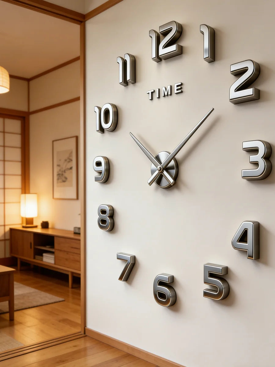 Reloj de pared grande 3D, relojes de pared clásicos luminosos, reloj Digital DIY, relojes de pared, pegatinas, reloj silencioso para el hogar, mesa de salón