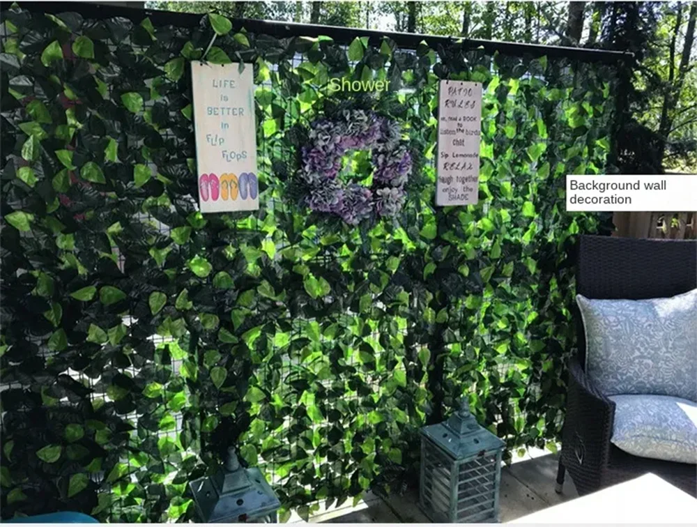 Paneles de valla de hojas verdes con seto de hiedra Artificial, pantalla de valla de privacidad falsa para decoración de hogar, jardín y balcón al aire libre