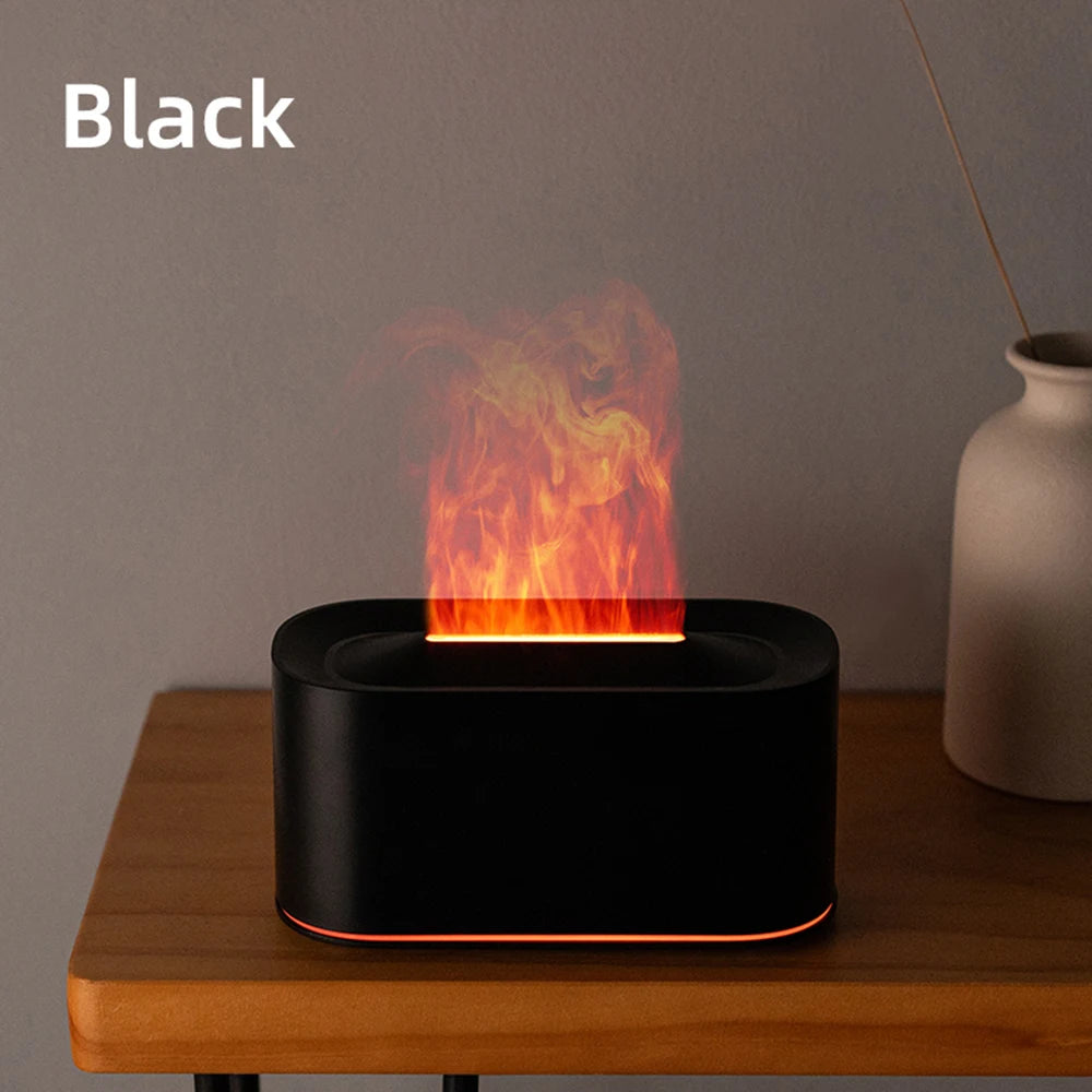 Difusor de aceites esenciales, humidificador de fuego de vapor de agua colorido con llama para sala de máquinas de terapia de aroma de aromaterapia, difusor de llama