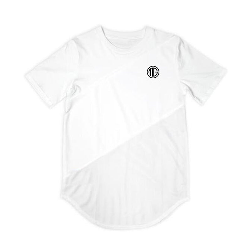 Camiseta musculosa para hombre, camisetas para gimnasio, culturismo, Fitness, Tops de algodón de retales, camiseta ajustada de malla, Camiseta deportiva de algodón de manga corta