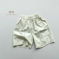 NOVEDAD DE VERANO 2025, pantalones cortos sueltos para niños, pantalones casuales sólidos para bebés, pantalones cortos casuales de algodón para niños y niñas, pantalones medios para niños, ropa para niños