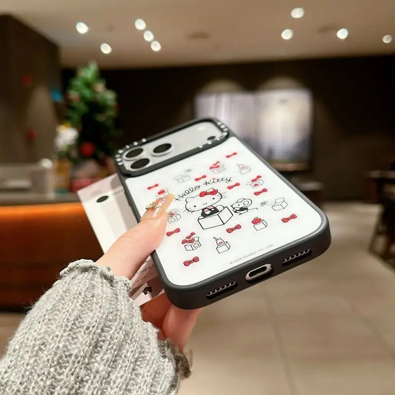 Funda de Teléfono con Diseño de Hello Kitty de Sanrio Coreano, para iPhone 17 Pro Max 16 15 14 Plus, con Soporte Magnético, Antigolpes, Estilo INS