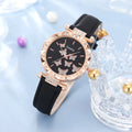 Conjunto de joyería de mariposa (sin caja), relojes para mujer, relojes de cuero para mujer, anillos, collar, pendientes, pulsera, regalo de boda