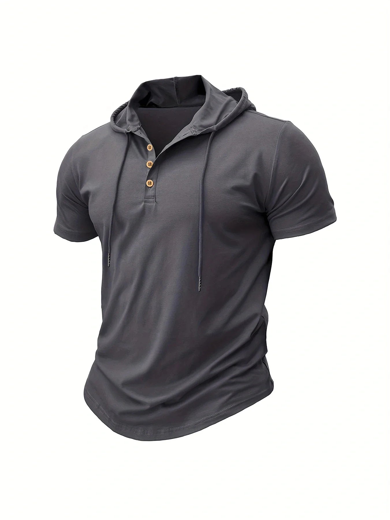 Camiseta ajustada de verano para hombre, camisetas de manga corta con capucha para Fitness, Sudadera con capucha ligera para hombre, camisetas deportivas transpirables para Fitness