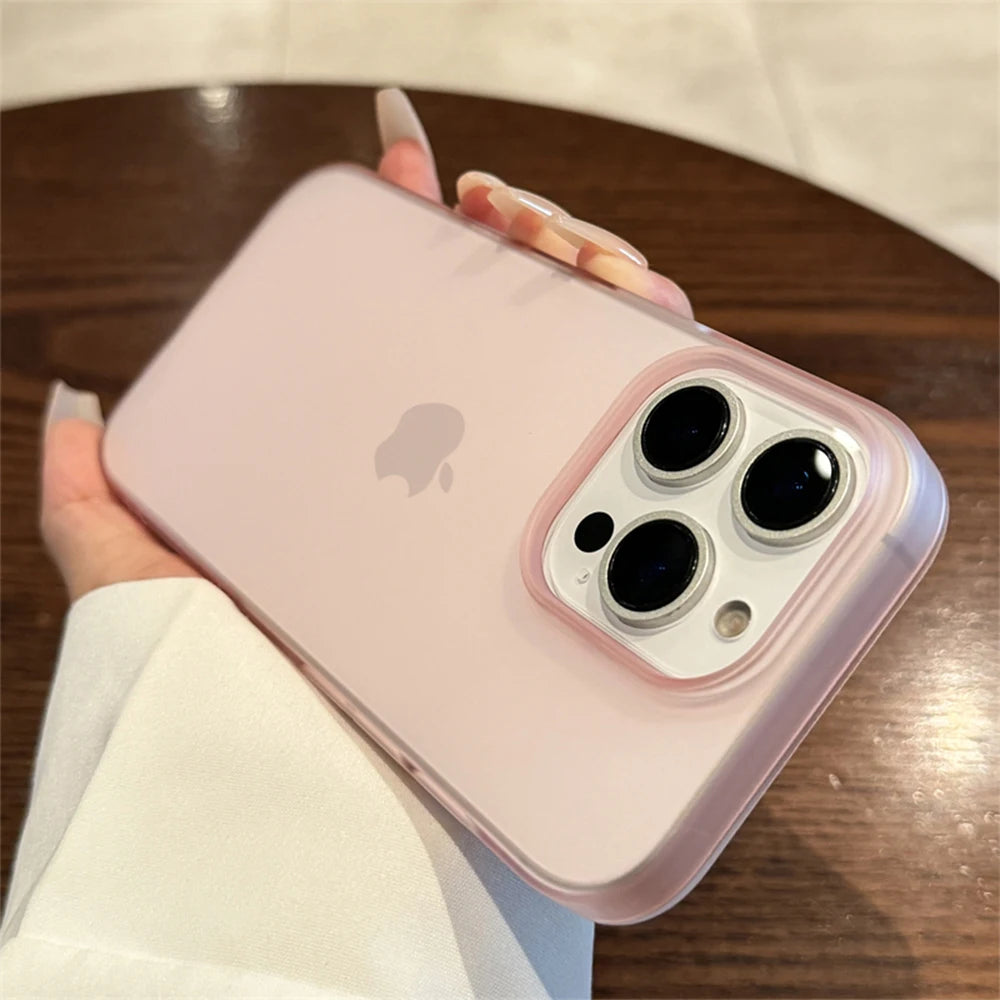 Funda de teléfono transparente mate suave para iPhone 16 15 14 Pro Max Plus 13 12 11 XR XS XsMax 8 cubierta de parachoques de silicona a prueba de golpes