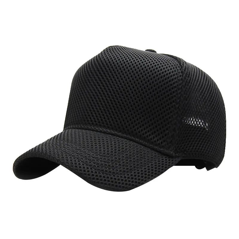 Gorra de béisbol de malla de verano de talla grande de cabeza grande para hombres y mujeres gorra transpirable de camionero ajustable para deportes al aire libre correr