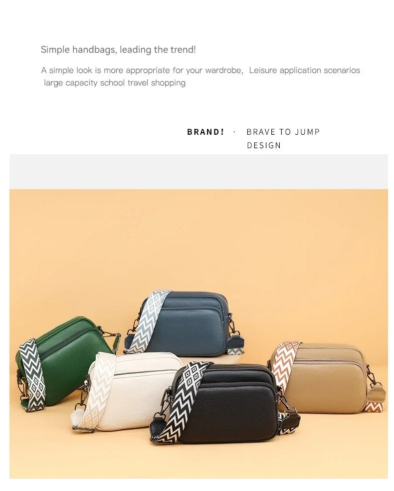 Bolso cruzado para mujer, diseño de moda espacial múltiple, gran capacidad, Material PU, bolso de hombro ligero