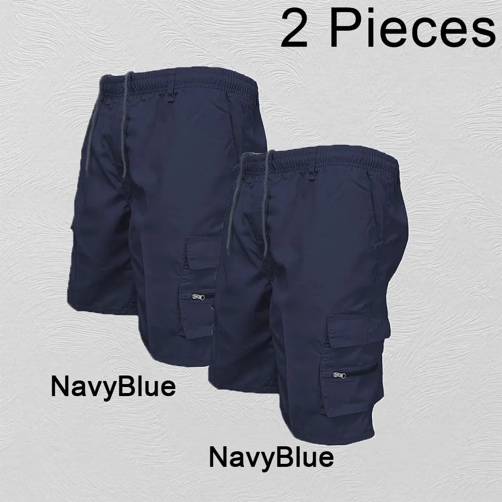 Pantalones cortos Cargo a la moda para hombre, pantalones tácticos para hombre, pantalones deportivos informales con bolsillos grandes, pantalones con paneles Cargo de talla grande para hombre