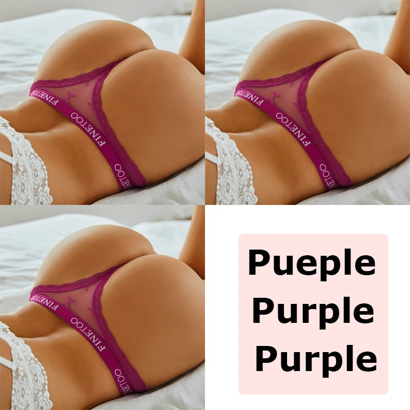 3 uds FINETOO Tanga para mujer bragas de encaje Tanga Sexy para mujer ropa interior de cintura baja comodidad sólida calzoncillos femeninos lencería S-XL