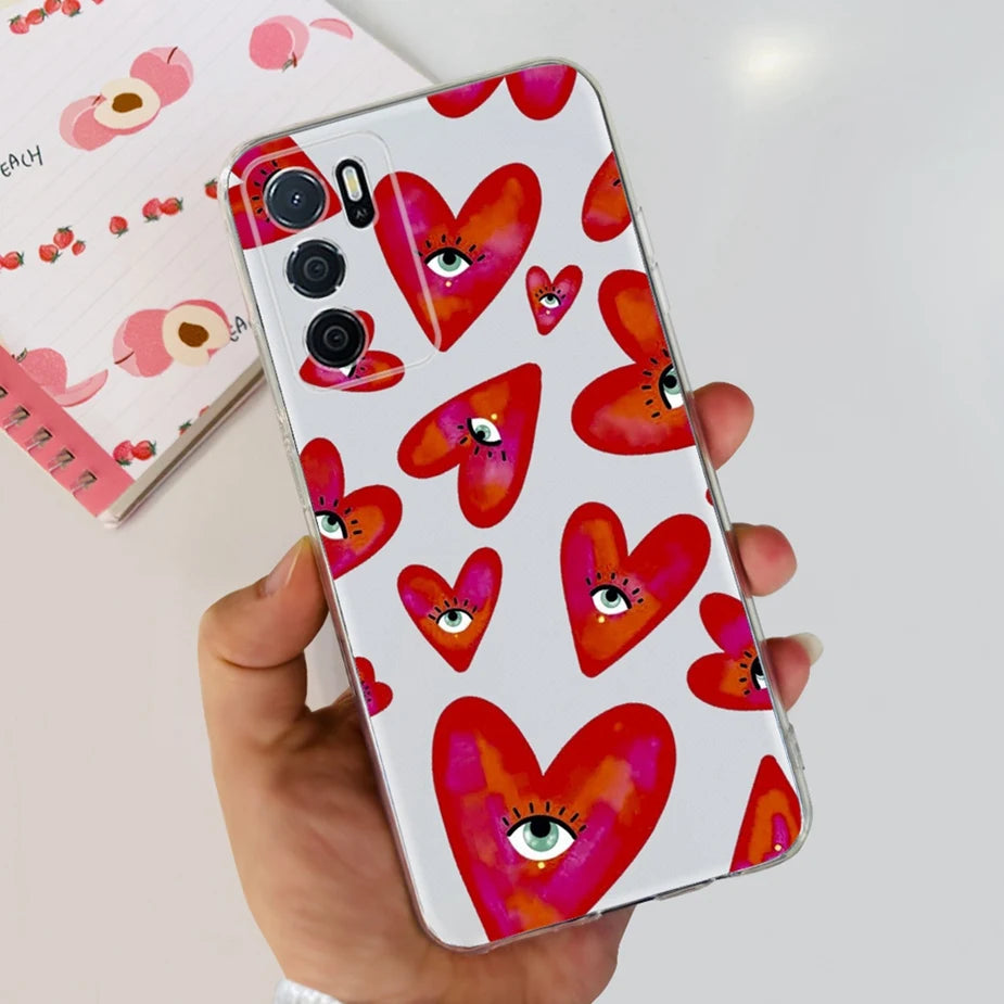 Para Oppo A16 A16s funda elegante pintada contraportada suave funda de teléfono delgada para Oppo A16s OppoA16 s CPH2269 Coque Fundas carcasa de parachoques