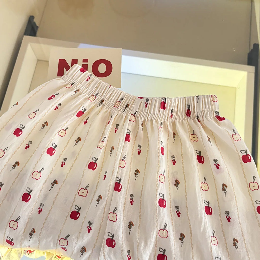 Conjunto de Ropa Infantil de 2 Piezas con Estampado Completo para Niñas de 1 a 10 Años, Verano 2026, Sin Mangas, Tela Suave y Transpirable, Diseño Lindo, Ropa para el Hogar
