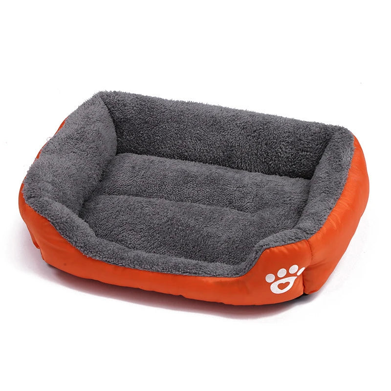Sofá cuadrado suave para perros grandes, cojín elástico para casa de perros, cama mediana cálida para invierno, perrera lavable para gatos, accesorios para el hogar