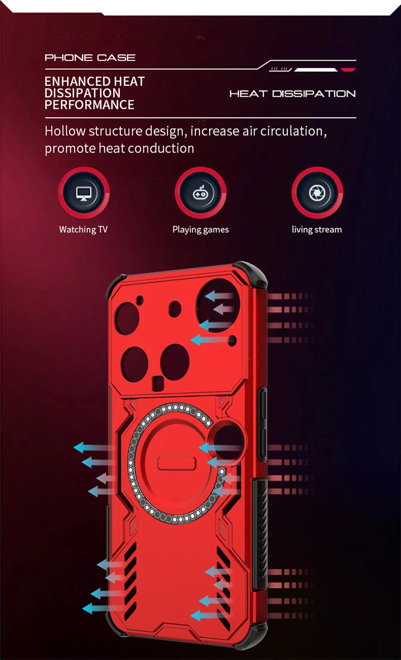 Funda de disipación de calor para Nothing Phone 3 3a Lite 4a Pro, protección de lente, carga inalámbrica magnética, carcasa trasera, Funda Coque