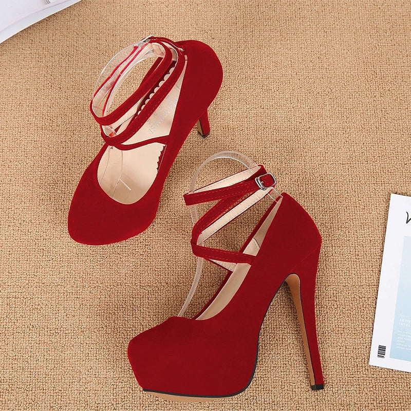 Novedad de verano, moda europea americana, tacones altos con correa en el tobillo para mujer, zapatos de vestir para fiesta y discoteca, cómodos y elegantes