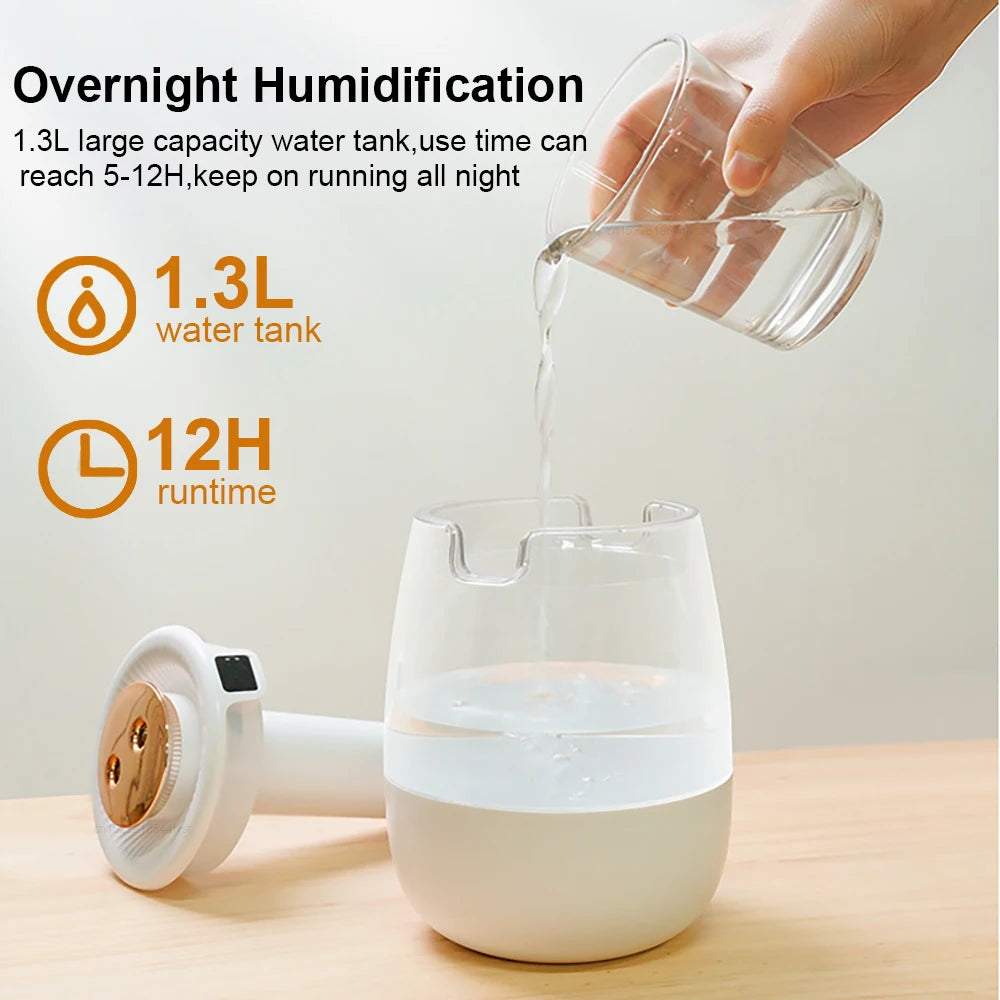 Humidificador de aire profesional de gran capacidad, doble puerto de pulverización, máquina de niebla para el hogar, habitación, oficina, humidificador de aire de escritorio silencioso