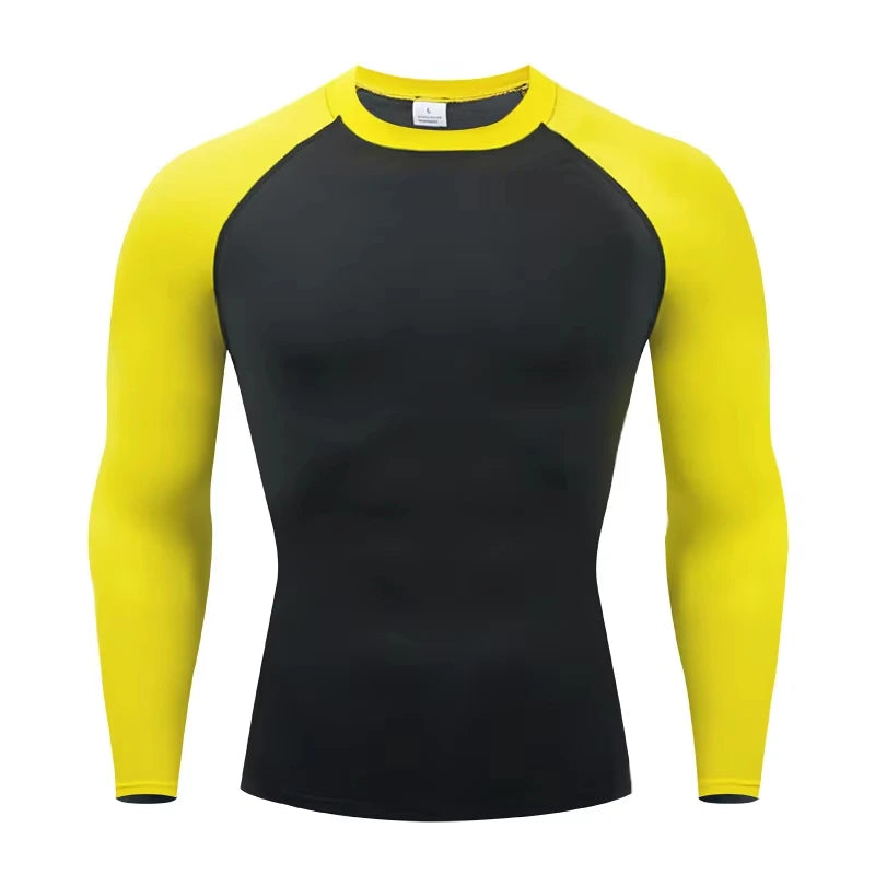 Camisa de compresión de manga larga para hombre de secado rápido |   Top deportivo para culturismo, fitness, gimnasio, entrenamiento