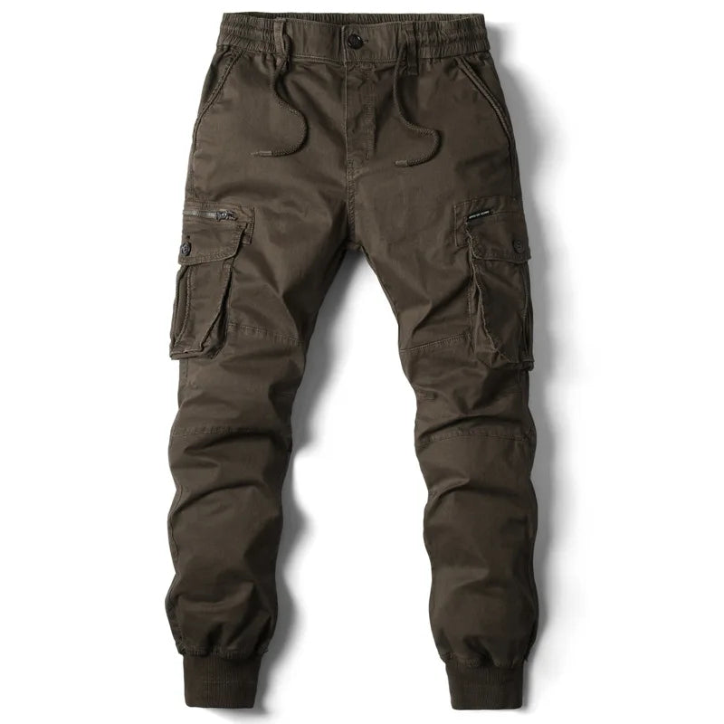 2025 Nueva Primavera Pantalones Cargo de algodón para hombres Ropa Otoño Moda Casual Cintura elástica Calidad Pantalones Tipo Pantalones Cargo Hombres