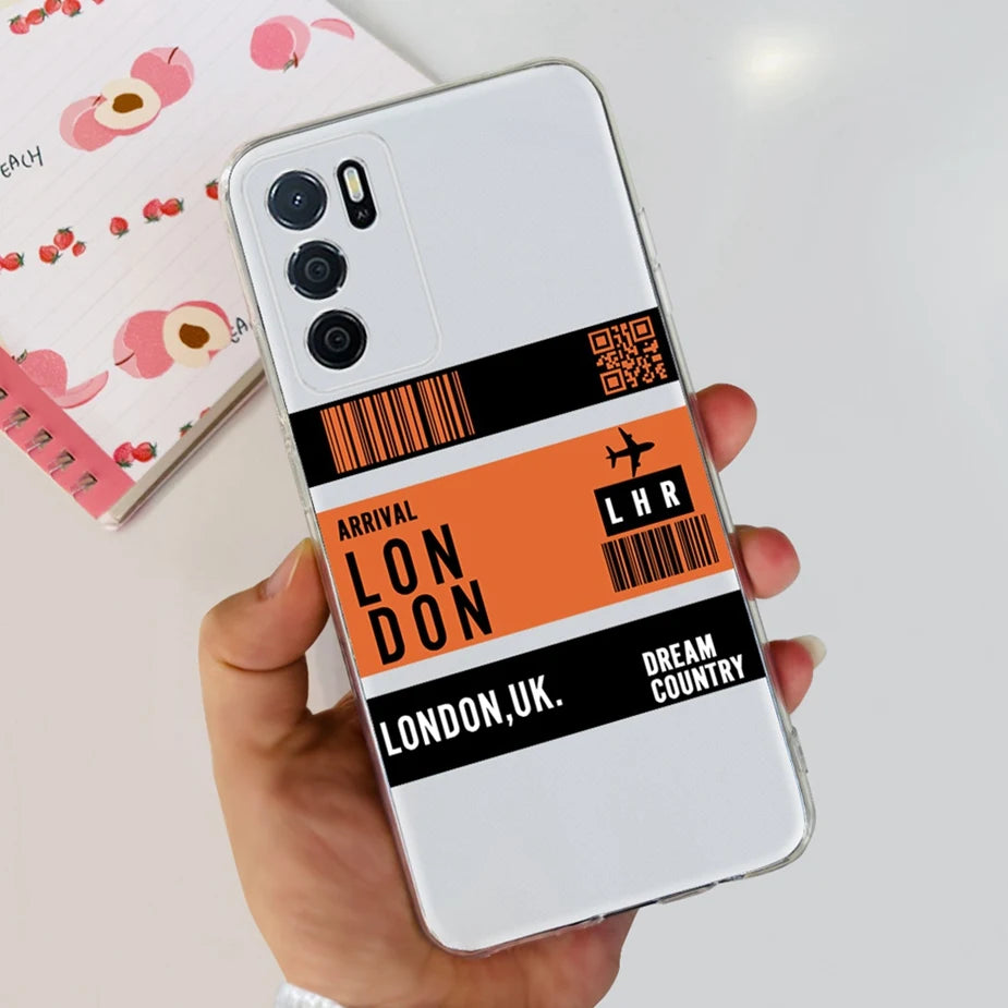 Para Oppo A16 A16s funda elegante pintada contraportada suave funda de teléfono delgada para Oppo A16s OppoA16 s CPH2269 Coque Fundas carcasa de parachoques